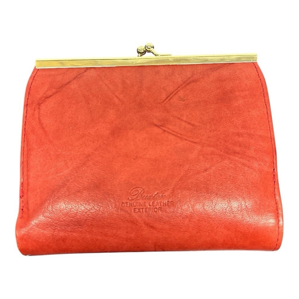 NWOT Buxton Cardex Top Grain Cowhide Leather Wallet w/Coin Purse Red Classic - Picture 10 of 11